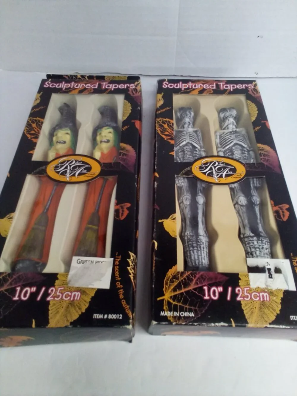 Halloween Sculptured Tapers Candles Skeleton Witch 10